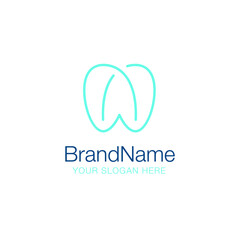 A Letter with Teeth Tooth Dental Logo Design Vector
