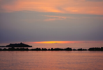 sunset over the sea