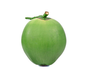 Green coconut fruit isolated on white background