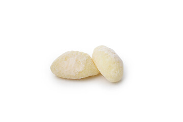 Fototapeta na wymiar Raw potato gnocchi isolated on white background