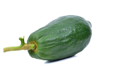 Green papaya on white background