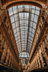 Obraz premium galleria vittorio emanuele ii city lombardy