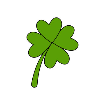 Vector image of green clover on white background.