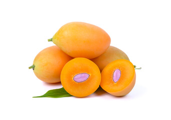 Marian plum isolated on the white background