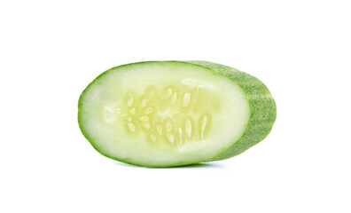 Sliced cucumbers isolated on a white background