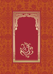 Ganesha, wedding card, royal Rajasthan, India	