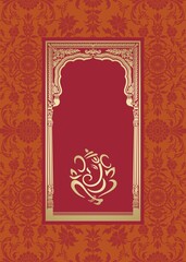 Ganesha, wedding card, royal Rajasthan, India	