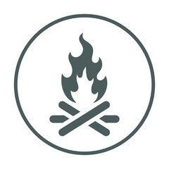 Bonfire, fire icon. Gray vector sketch.65