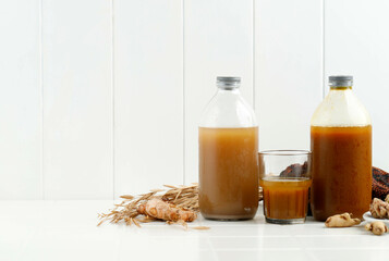 Jamu Indonesian, Traditional herba Drink Called Beras kencur and Kunyit Asem