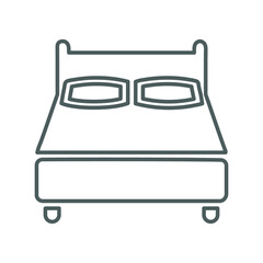Bed, sleep, bedroom line icon. Outline vector.65