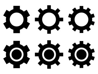 6種ギアアイコンセット：黒