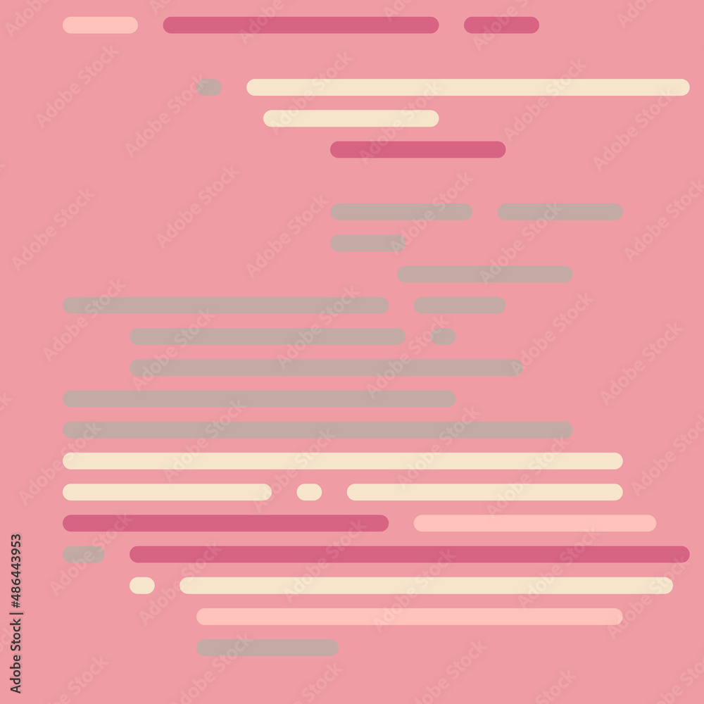Wall mural code on screen vector illustration, flat cartoon coding lines simulation
