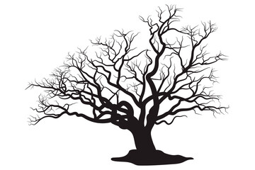 Scary dead tree silhouette image