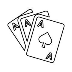 Cards, game outline icon. Line vector design.65
