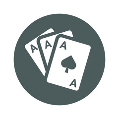 Cards, game icon. Gray vector sketch.65