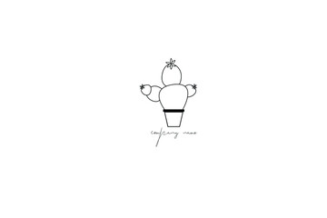 Cactus Line art logo - Minimal logo, minimal logo ideas, minimal logos on Adobe stock, line art, line art logos, line art logo ideas