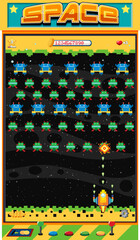 Retro pixel space game interface
