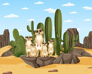 Desert scene with meerket group © blueringmedia