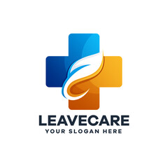 Medical Leaf Gradient Logo Template