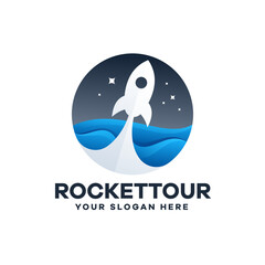 Rocket Illustration Logo Design