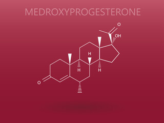 Chemical structure of medroxyprogesterone , used for the treatment of endometriosis