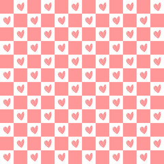 Simple hearts seamless pattern. Valentines day background. 