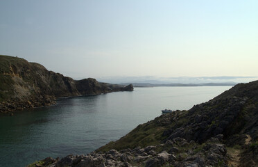 Coastal part of Cantabria in the north of Spain, Costa Quebrada, ie the Broken Coast, 
area around...