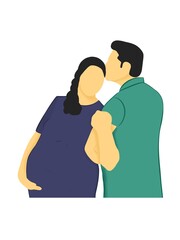 Husband caring pregnant wife