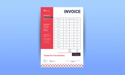 Invoice template, billing template for business, invoice layout, minimal design	
