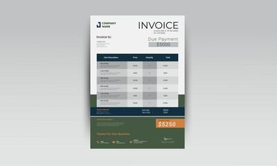 Billing template for business, invoice layout
	
