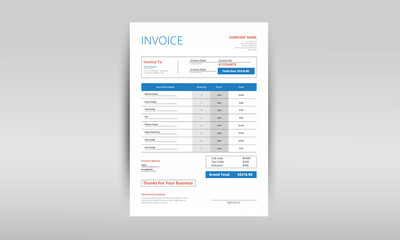 billing template, Editable invoice, business invoice, print-ready invoice, 