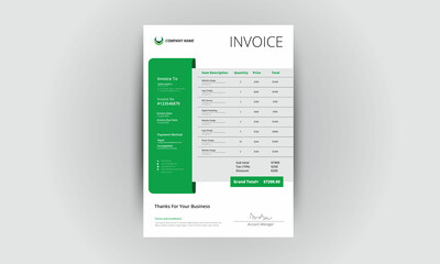 Invoice design, billing template for business, invoice layout, invoice for corporate