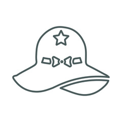 Hat, fashion, travel line icon. Outline vector.65