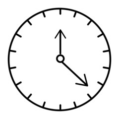 clock symbol icon Round wall hanging pin