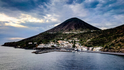 Volcanic Islands - Aeolian Islands, view from the Train ferry