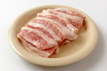 Pork neck on a white background