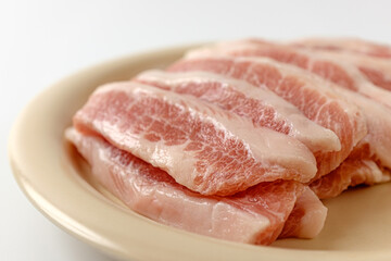 Pork neck on a white background