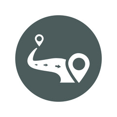 Road, map, location icon. Gray vector sketch.65
