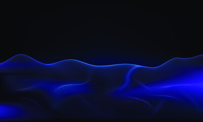 Wave line on dark blue background, design with abstract art and vector.