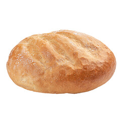 Isolated freshly baked loaf of creamy bread on white background