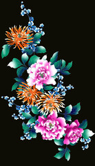 Flowers pattern design digital
