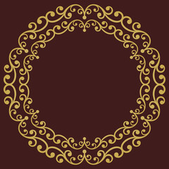 Elegant vintage ornament in classic style. Abstract traditional golden round pattern with oriental elements. Classic vintage pattern