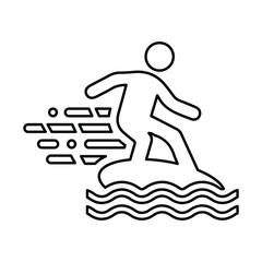 sea, surfboard, beach, outline icon. Line vector design.65