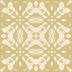 Orient classic pattern. Seamless abstract golden and white background with vintage elements. Orient background. Ornament for wallpaper and packaging