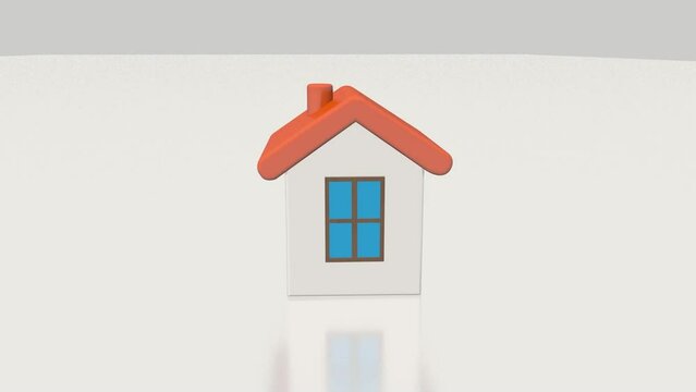 Small toy house 3D.House on a white background. House model.