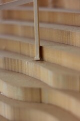 Closeup of toy wooden steps.