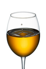Apple juice fresh in glass. Healthy juice Isolated on white background.