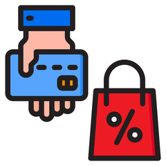 shopping color line style icon