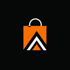 Shopping bag and A letter logo