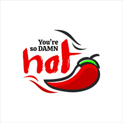 Illustration Badge Label of Hot Chili Sauce Template